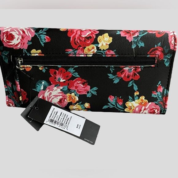 Tahari Trifold Long Wallet RFID Vegan Leather Floral NEW - Picture 4 of 8